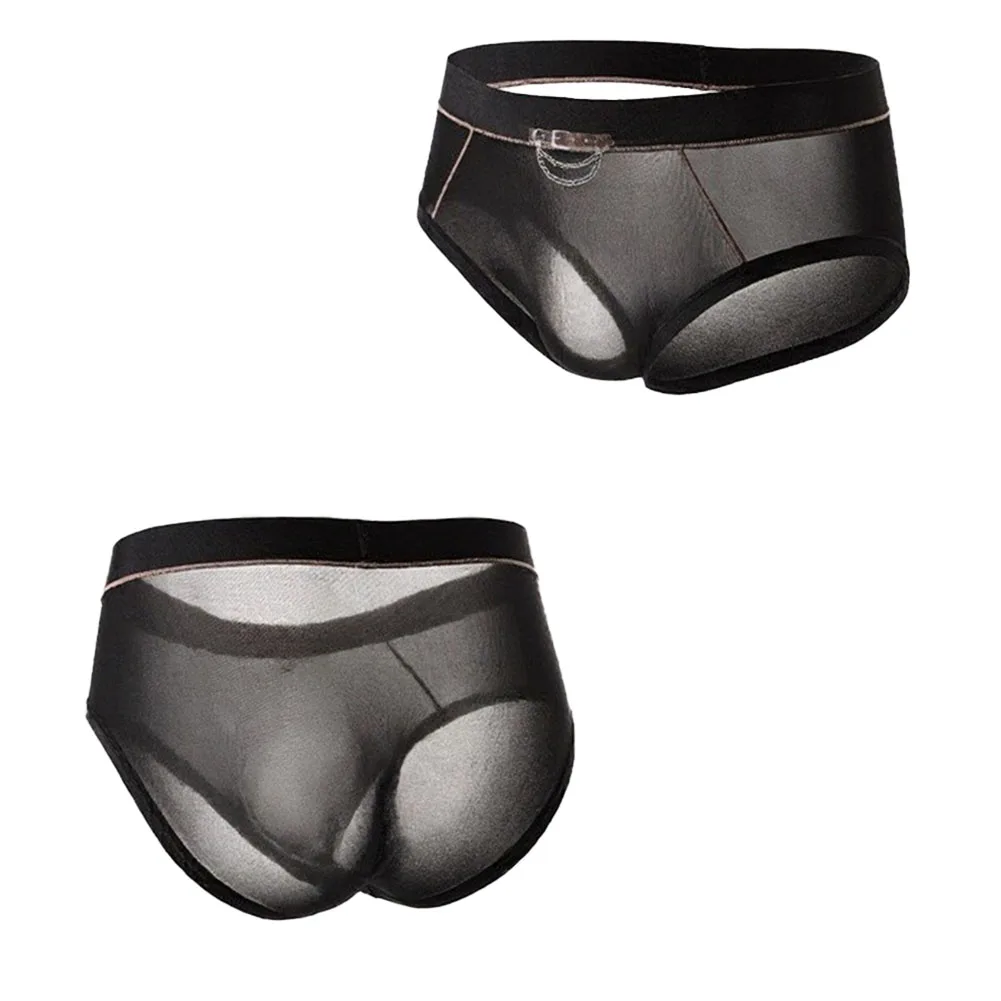 Men\'s Thin Seamless Underpants with For 3D U Pouch for Convex Support Silk Touch Polyamide Spandex Blend Briefs