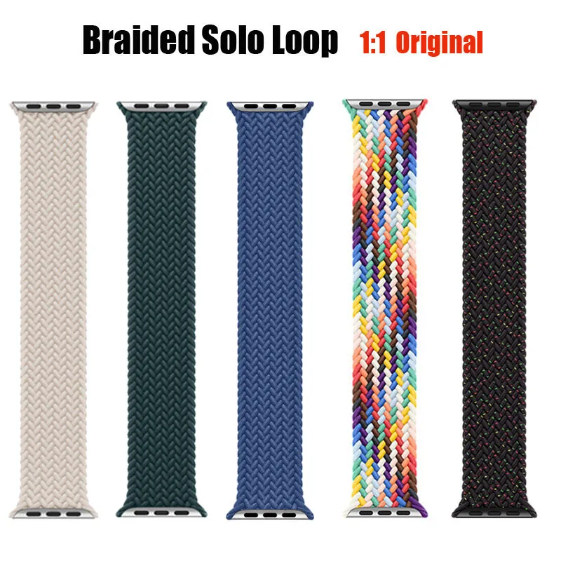 1:1 Official-website For Apple Watch Strap SE10 42/44/45/46mm Braided solo loop iWatch 38/40/41mm serie 987654 Ultra 2 band 49mm