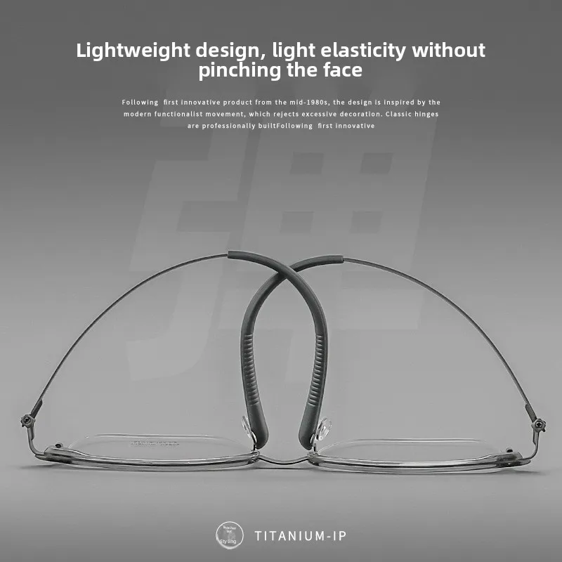 نظارات رجالية بدون إطار من التيتانيوم الفاخر، أذرع معبد مريحة TR90، إطارات بصرية للمكتب بسيطة، وسادات أنف مضادة للانزلاق
