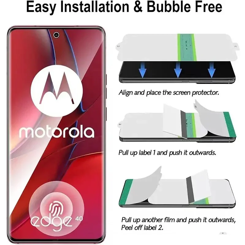 4Pcs Hydrogel Film For Motorola Edge 50 30 Ultra 40 Pro Neo Screen Protector For Motorola G84 G54 G24 G14 Soft Protection Film