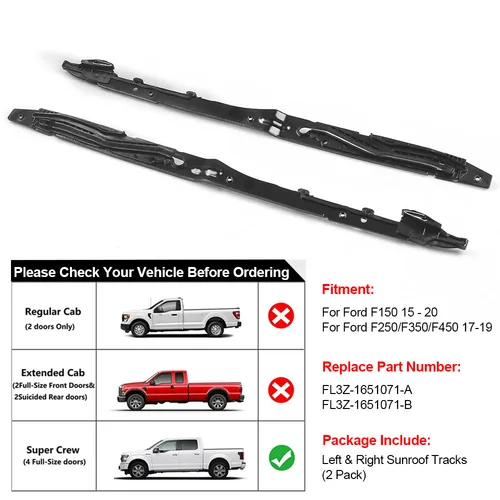 Imagen 2 del producto Kit de reparación de montaje de pista de techo solar para Ford F150 F250 F350 F450 FL3Z- 1651071 -Un accesorios para automóviles
