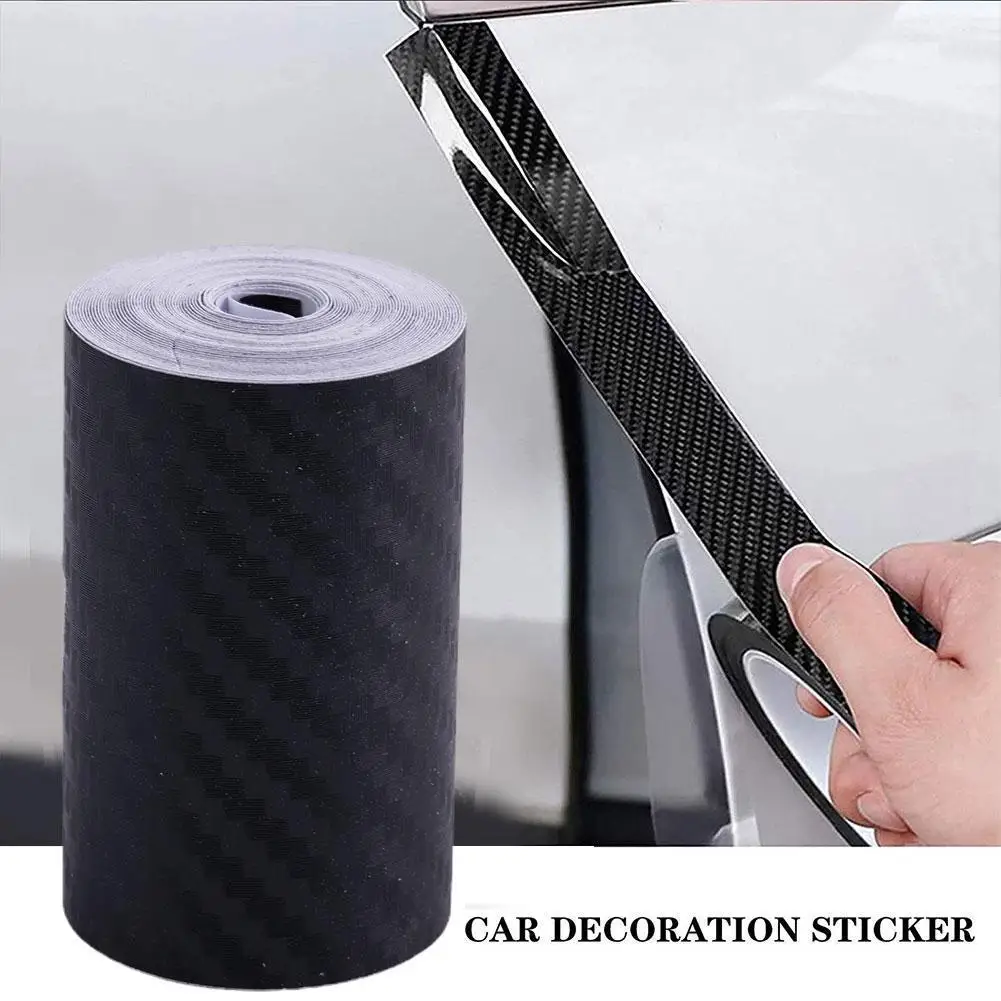 High-quality Nano 3D Carbon Fiber Car Stickers for Door Sill and Bumper Protection Tape Waterproof Trim 5CM