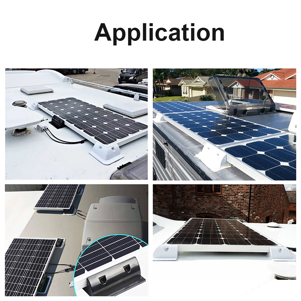 Imagem -06 - Suporte Kit de Montagem do Painel Solar Suportes de Montagem Kit Abs Canto Painel de Apoio para Quadro Madeira rv Barco Campistas Caravanas Capô