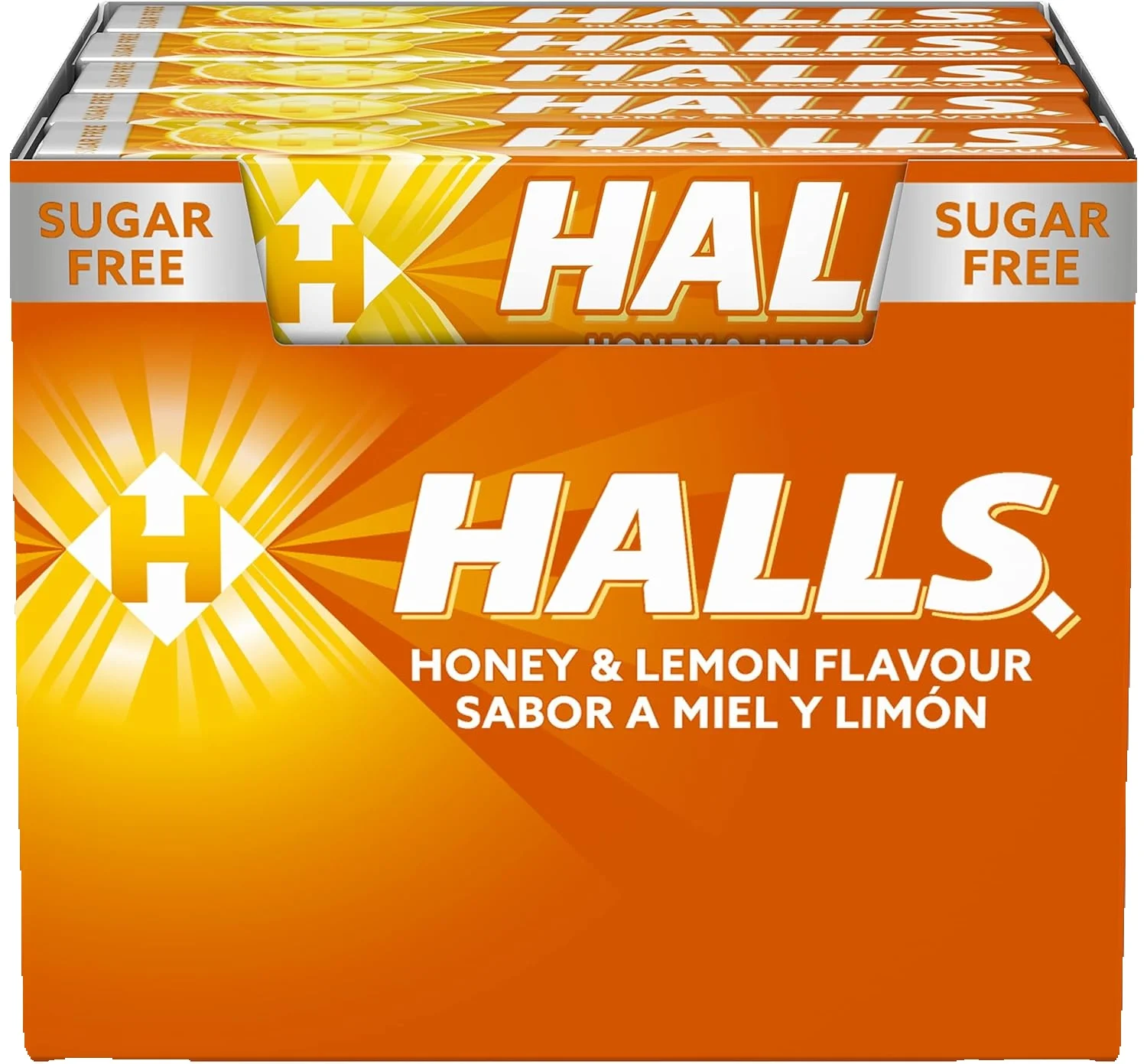 Картина 4: Halls Мед и лимон, конфеты без сахара, коробка из 20 палочек по 32 г