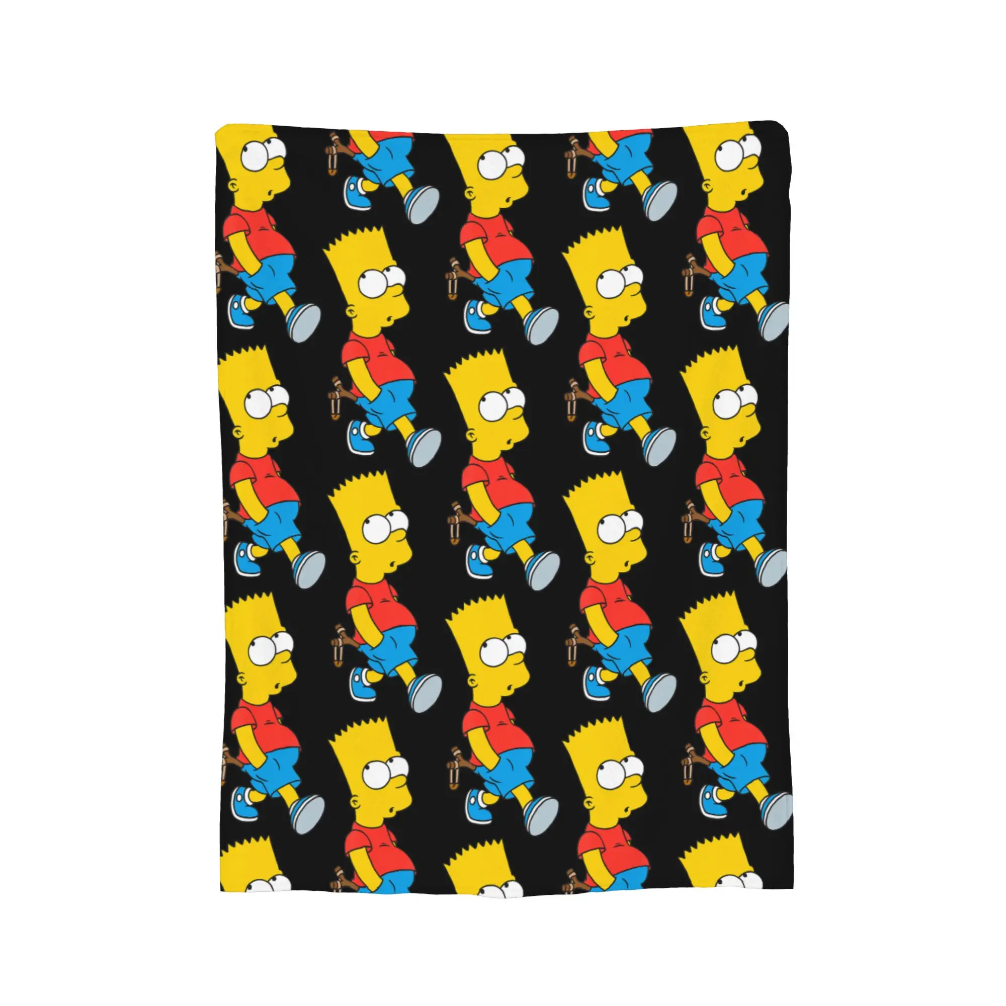 Bart Simpson with Slingshot Blankets Velvet  Winter   Multifunction Super Warm Throw Blanket for Home Bedroom Rug Piece