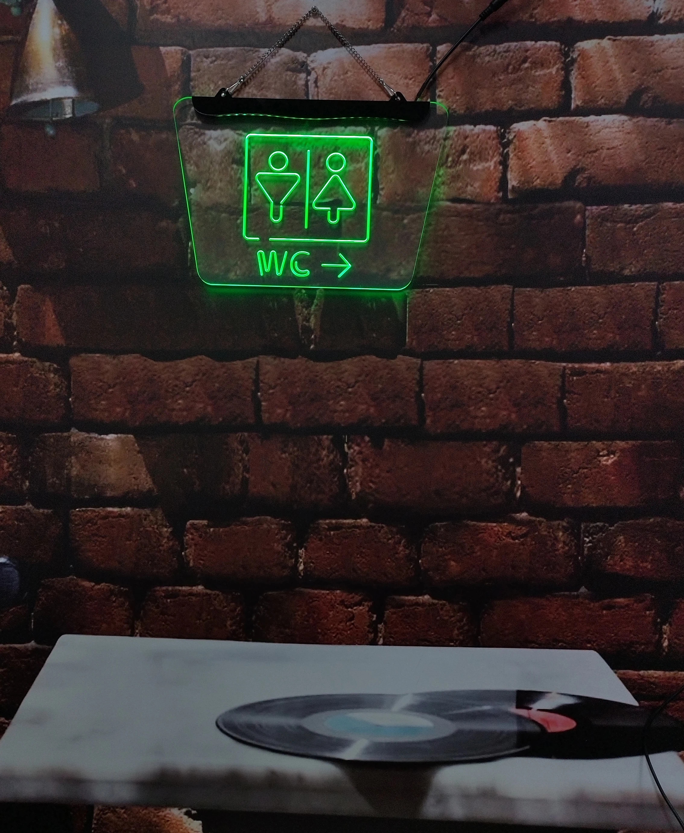 تعرض المرحاض العام للمرحاض علامات النيون، ديكور المنزل، جدران مضيئة داخلية، فن باللونين الأحمر والأزرق، 20*30، لمتجر الغرفة