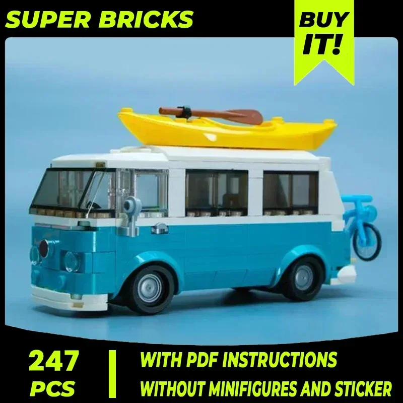 Moc Building Bricks Classic City Car Model Field T2 Camper Van Technology Modular Blocks Gifts Christmas Toys DIY Sets Assembly