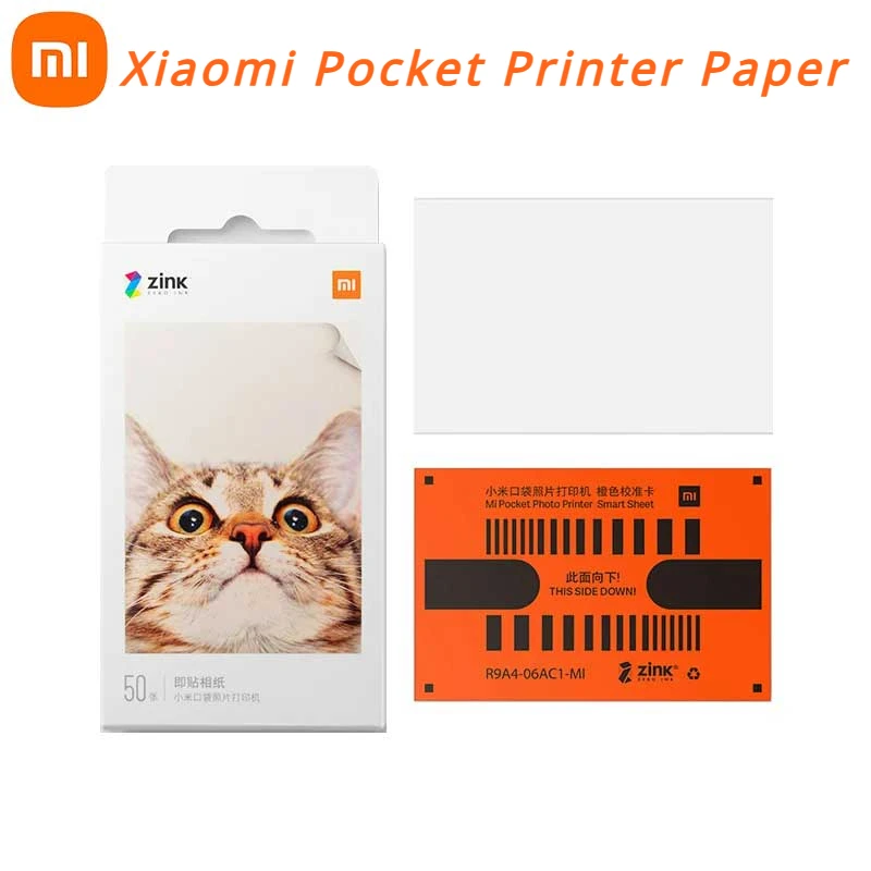 Xiaomi Original ZINK Pocket Printer Paper Self-adhesive Photo Print 10/20/50 Sheets Xiaomi 3inch Mini Printer Papers