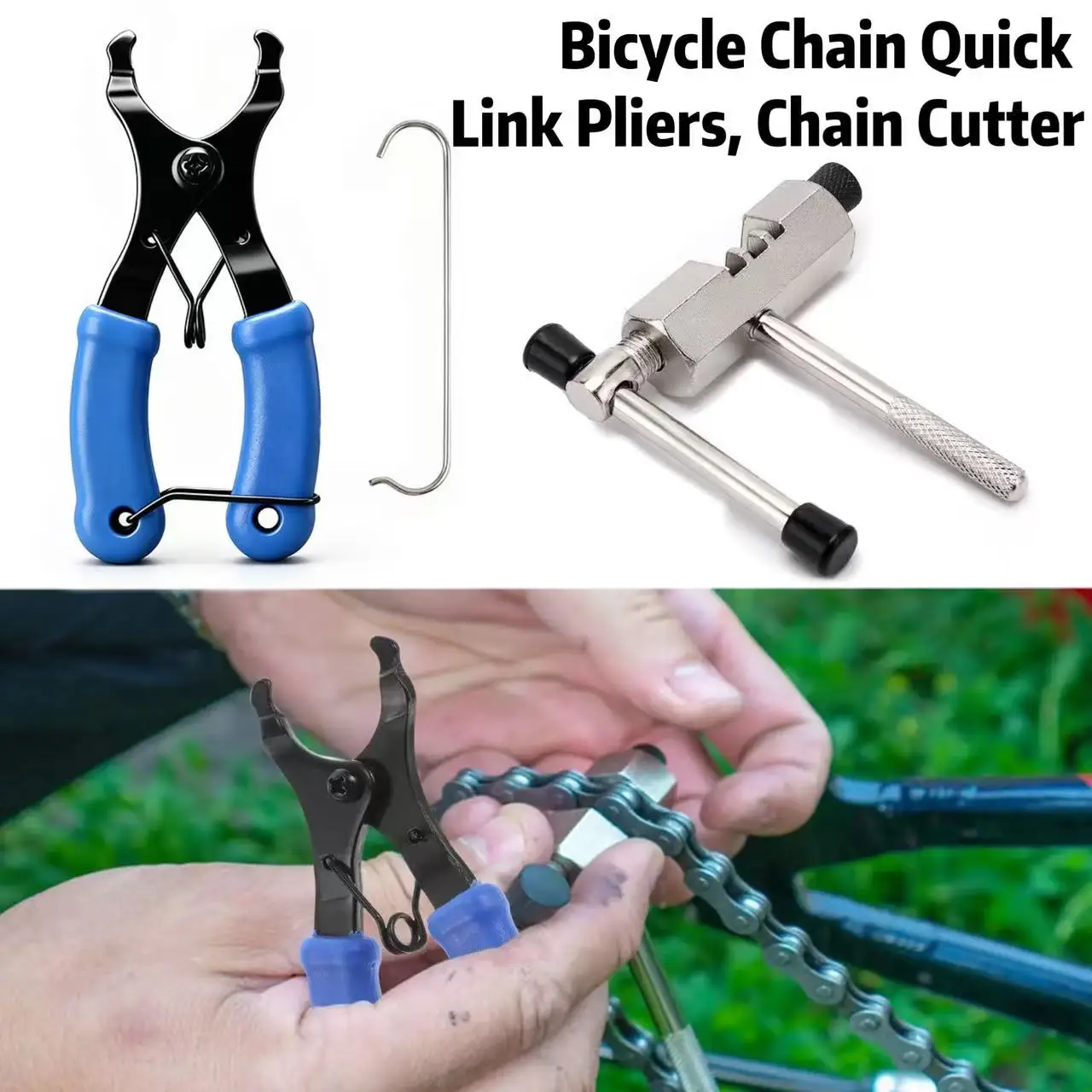 

Bicycle chain disassembly tool, bicycle chain pliers quick release fixture, bicycle chain cutter