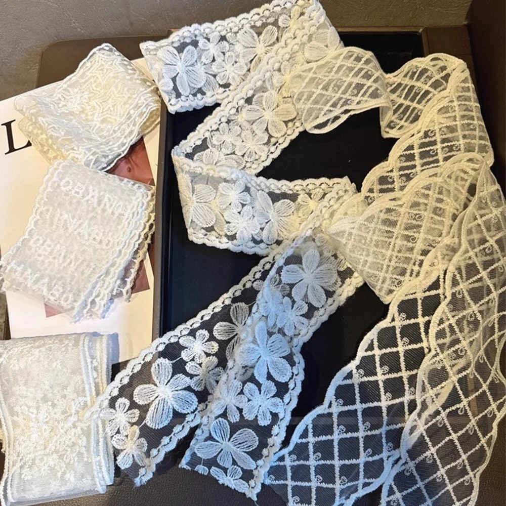 

Retro Lace Long Strip Silk Scarf Headband Hair Ring Hair Rope Belt Lace Ribbon Woven Band Wedding DIY Clothing Gift Wrapping