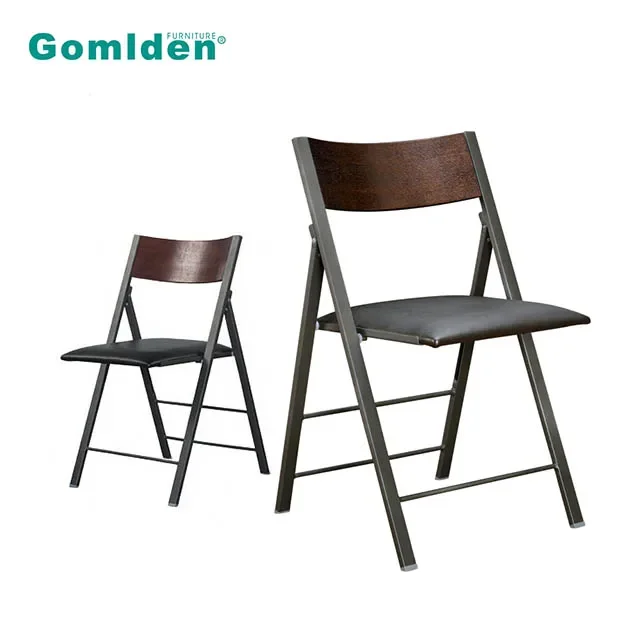 

Minimalist comfy black microfiber leather seat folding office chairs for working place