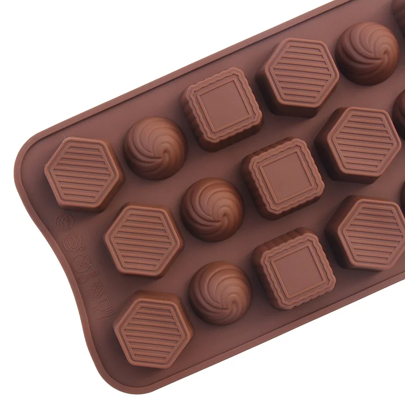 Circle Square Chocolate Mold Handmade Candy Dessert Silicone Mould Baking Tool