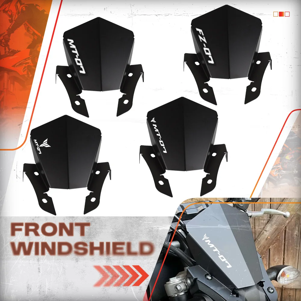 

Motorcycle Accessories For YAMAHA FZ07 MT-07 MT07 MT 07 2013 2014 2015 2016 2017 Front Windshield Fairing Windscreen Deflector