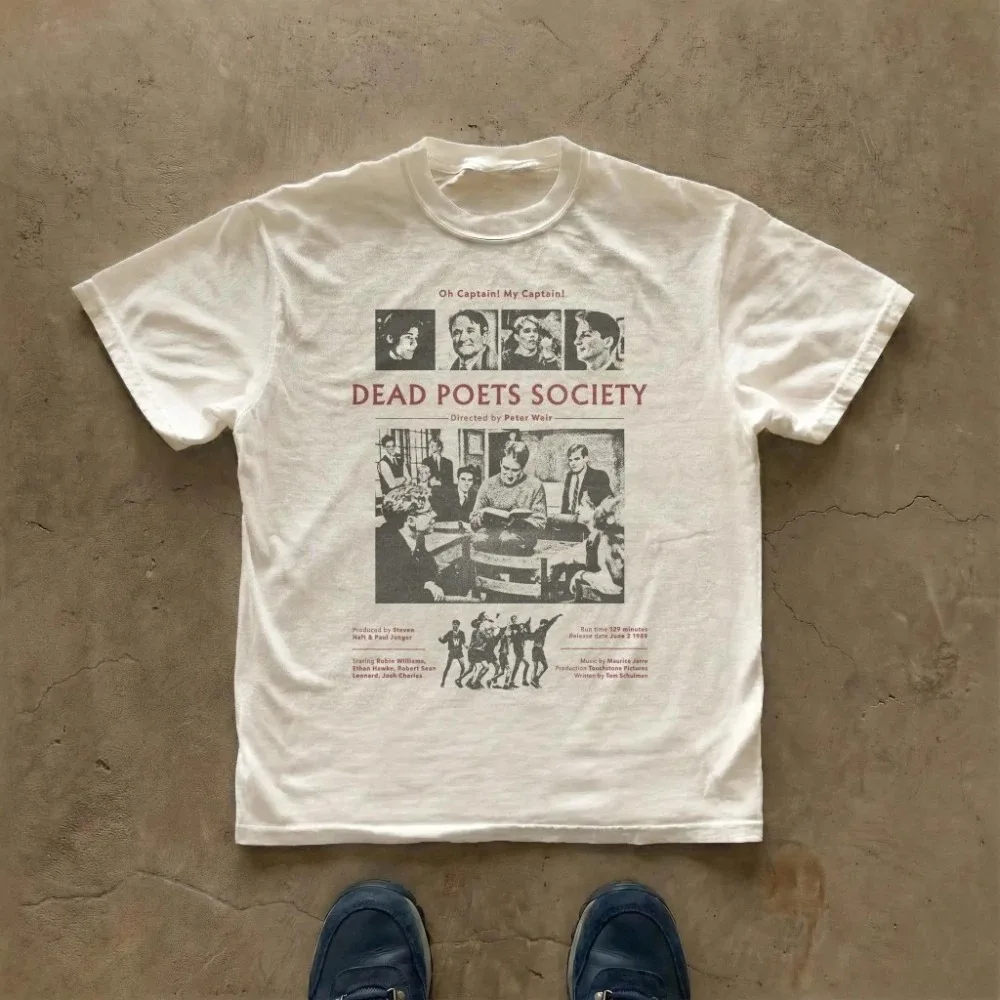 Dead Poets Society Movie Poster Graphic T-Shirt Unisex Short Sleeve All Season Casual Holiday Gift Tops Gift For Movie Lovers