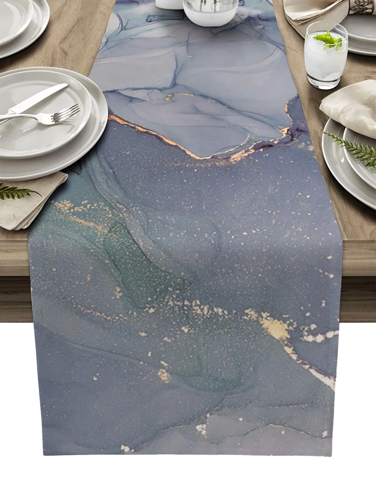 

Marble Texture Linen Table Runners Kitchen Table Decoration Accessories Dining Table Runner Wedding Party Supplies