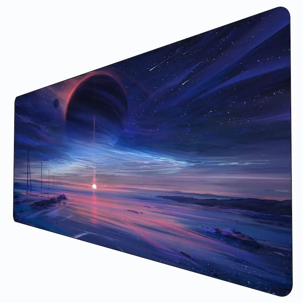 Artistic Sunset Purple Mouse Pad Card Game Mat Large Computer Offices Mousepad Anti-slip for MTG DTCG CCG RPG Trading Cards Mats