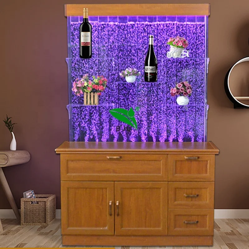 

Customized.mo Dern Home led glowing acrylic aquarium waterfall wall TV cabinet