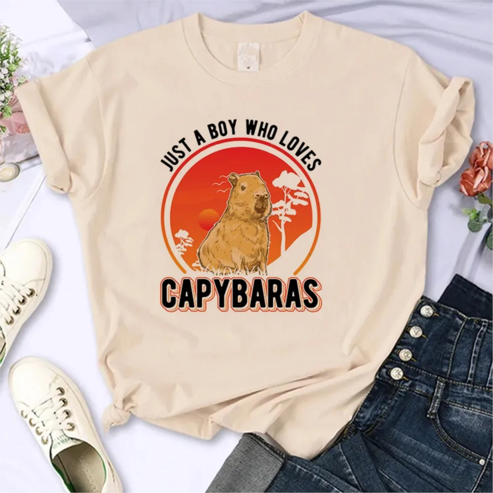 

Just A Boy Who Loves Capybaras Men Vintage T-shirts This Man Ate My Son Funny Unisex Tee Shirts Happy Capybara Day Tshirts