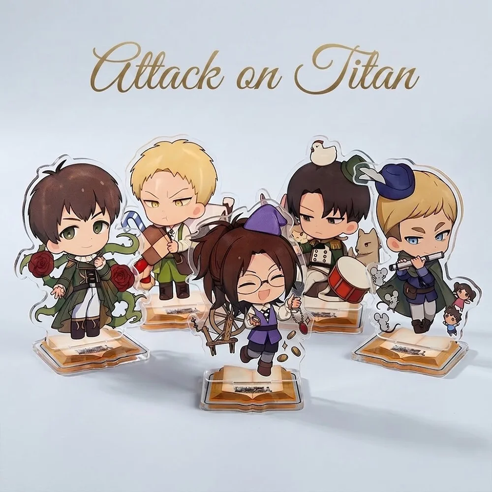Attack on Titan Fairy Tale Style 10CM Double Sided Acrylic Stand Keychain 2026 New Anime Stand Eren Yeager Mikasa Fans Gift