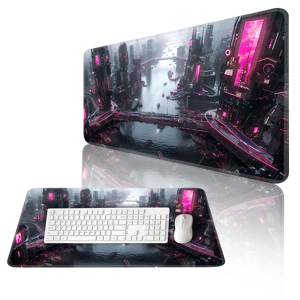 

Cyber Punks Keyboard Pads Large Gaming Mouse Pad Anime Rubber Mat Cool Deskmat Desk Protector Mousepad Gamer Pc Accessories S51