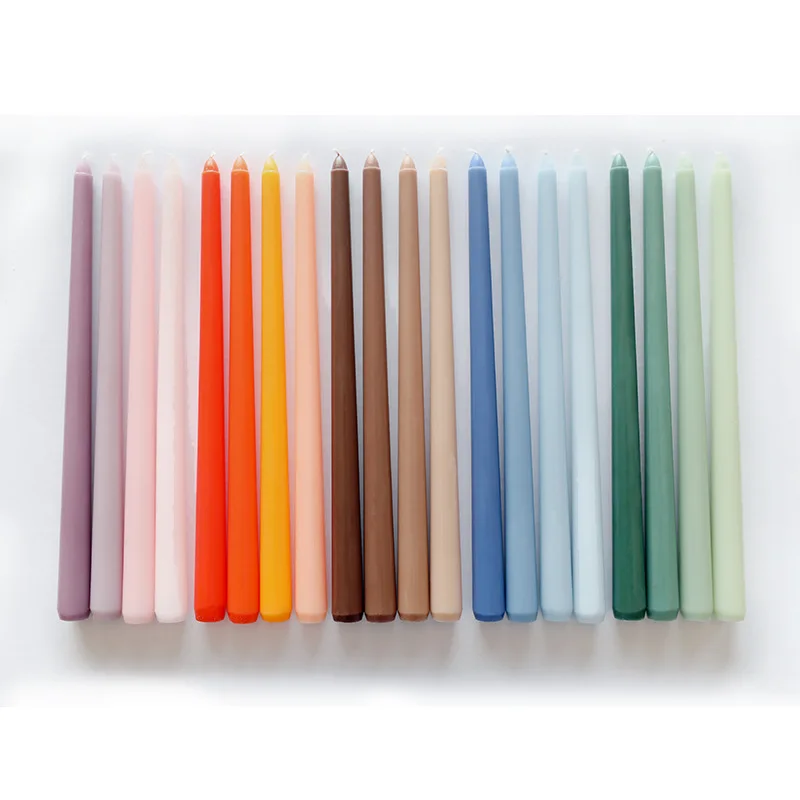 4 Pieces/set  30cm Gradient Color Morandi Long Pole Colored Candles Romantic Wedding Banquet Birthday Western Meal Candles