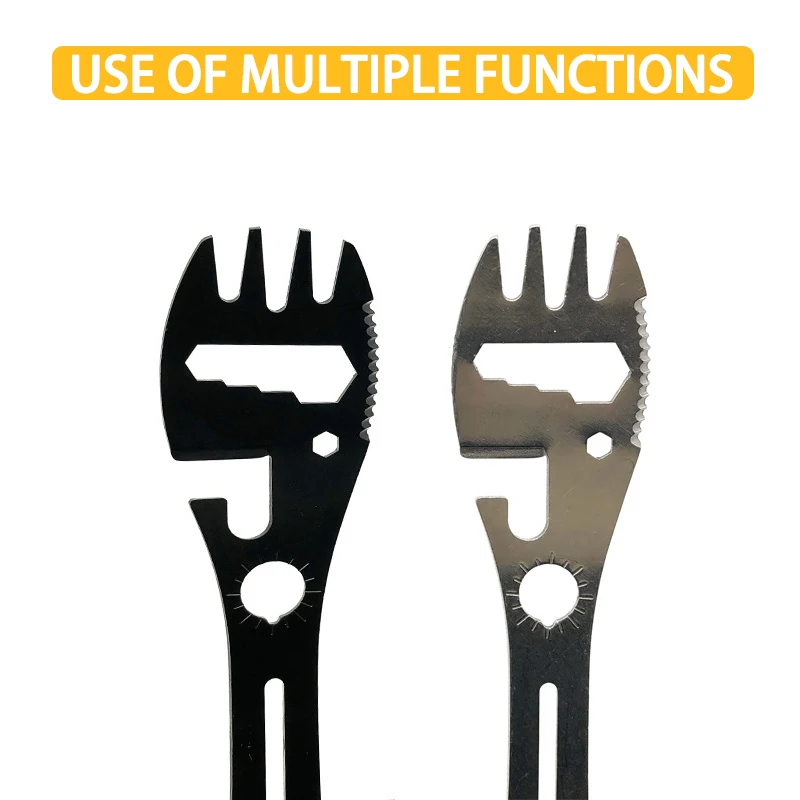 야외 캠핑 스테인레스 스틸 다기능 5 1 통합 스푼 포크 식기 식기 피크닉 절단 나이프 병따개
