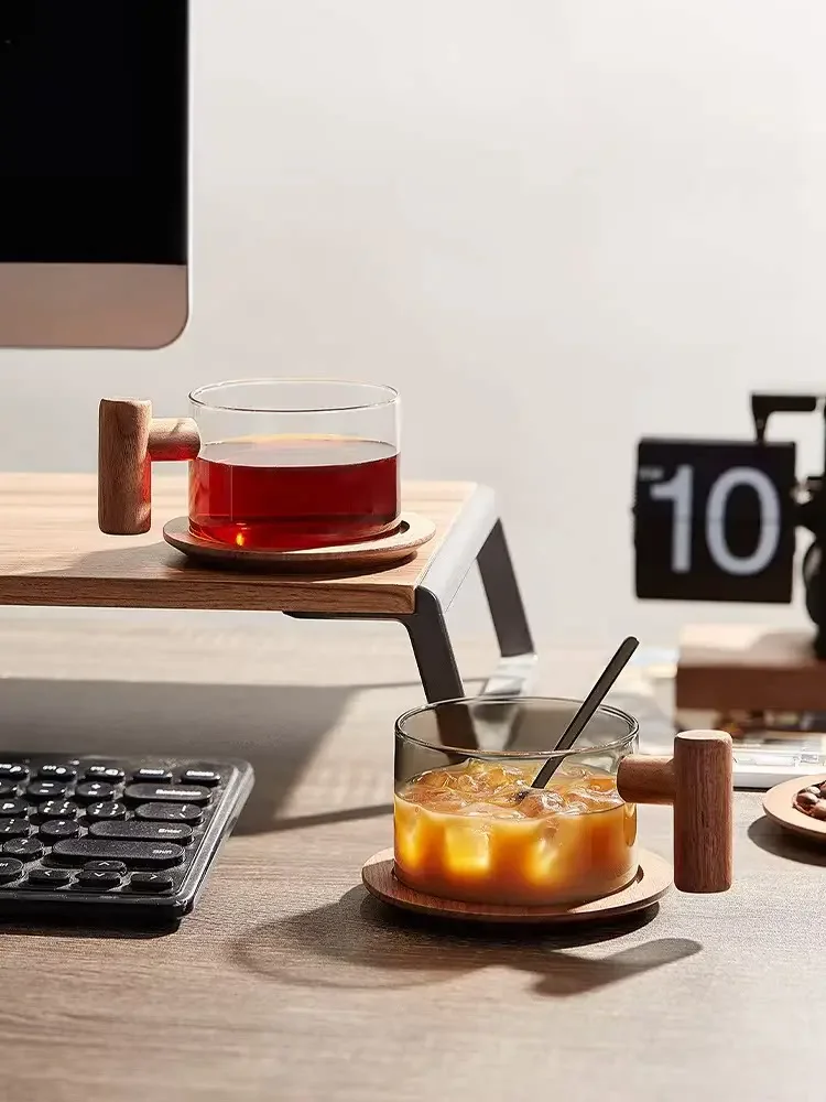 Swiss high-end glass coffee cup, high-end exquisite high temperature resistant household water cup, creative
