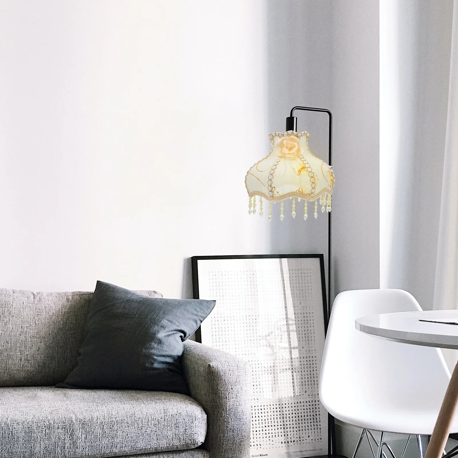 1pc Retro Lampshade Cloth Art Lampshade For Desk Floor Table Lamp Decor Soften Light Eye Protection Lighting Accessory