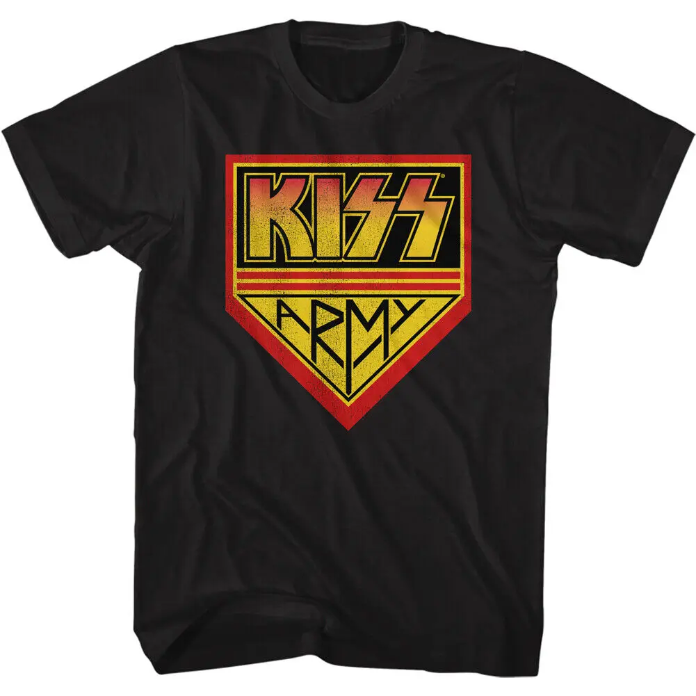 Kiss Army Music Band T-Shirt Logo Heavy Music Official New Black Cotton Merch