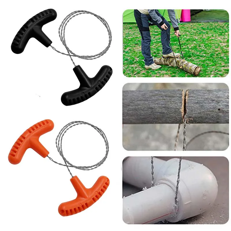 1pcs 70cm Stainless Steel Hand Pulled Wire Saw Rope Multipurpose Mini Pocket Saw Survival Equipment For  Garden Outdoor Camping