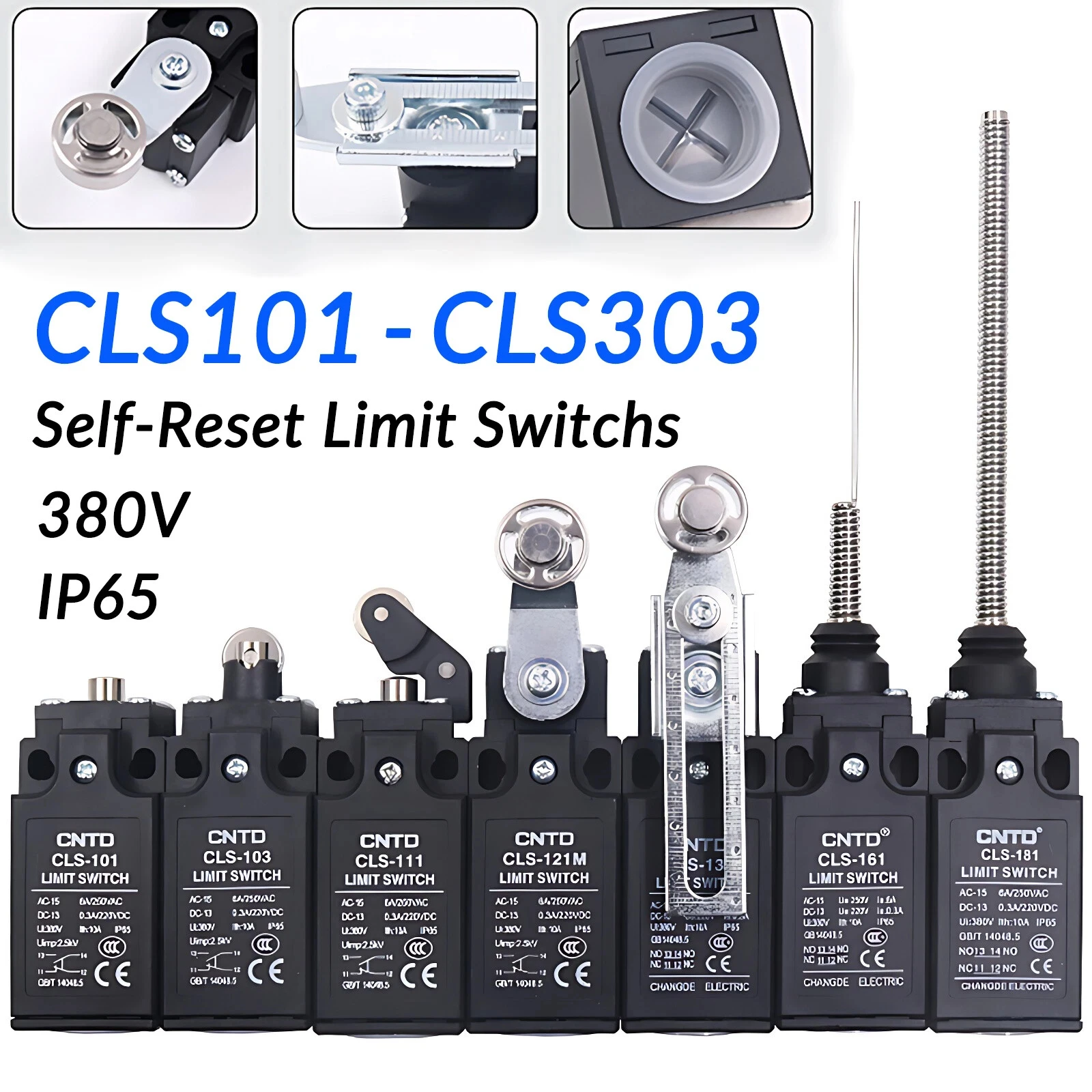 

CNTD CLS Series Travel Limit Switch CLS-101 CLS-103 CLS-111 CLS-121 CLS-127 CLS-131 CLS-161 CLS-171/181/191 1NO1NC 10A250V Ip65