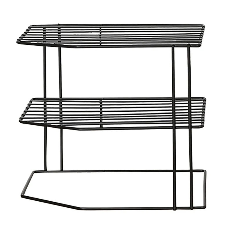 1Pcs Tier Cabinet Corner Shelf Multipurpose Organization Rack for Cups Dishes Cupboard Pantry Kitchen Organizer Black