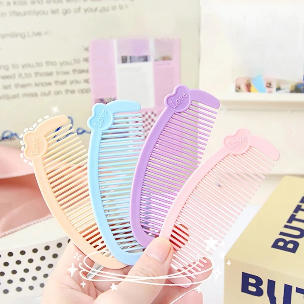 Easy To Carry Hair Care Mini Comb Love Smooth Cute Hair Comb Candy Color Small Hair Brush Little Girl