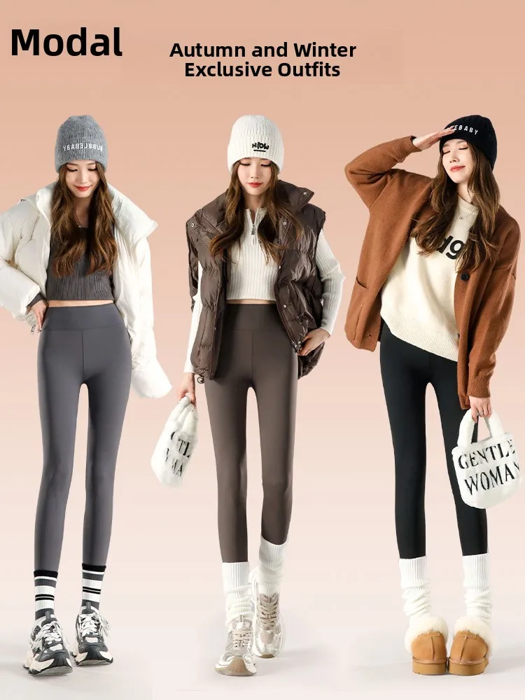

Thiened Fce High-Waist Yoga Pants Women's Autumn Winter New Sle Warm Tight Pants ark Skin Leggings Slimming Base Layer