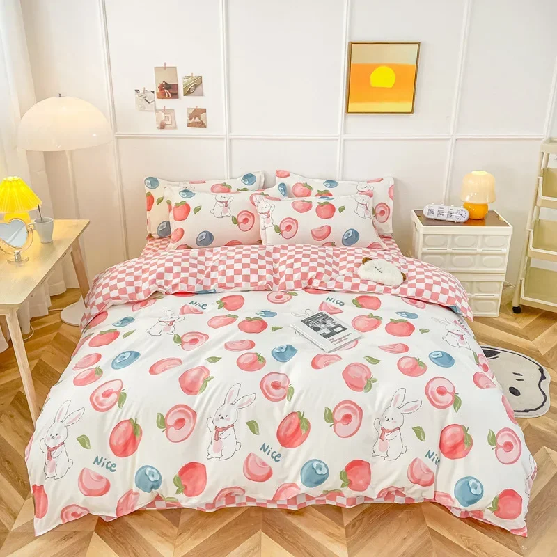 

Cartoon Cute Bedding Set Twin Queen King Size Men Women Duvet Cover Bed Linen Print Polyester Flat Sheet Quilt Cover Pillowcase