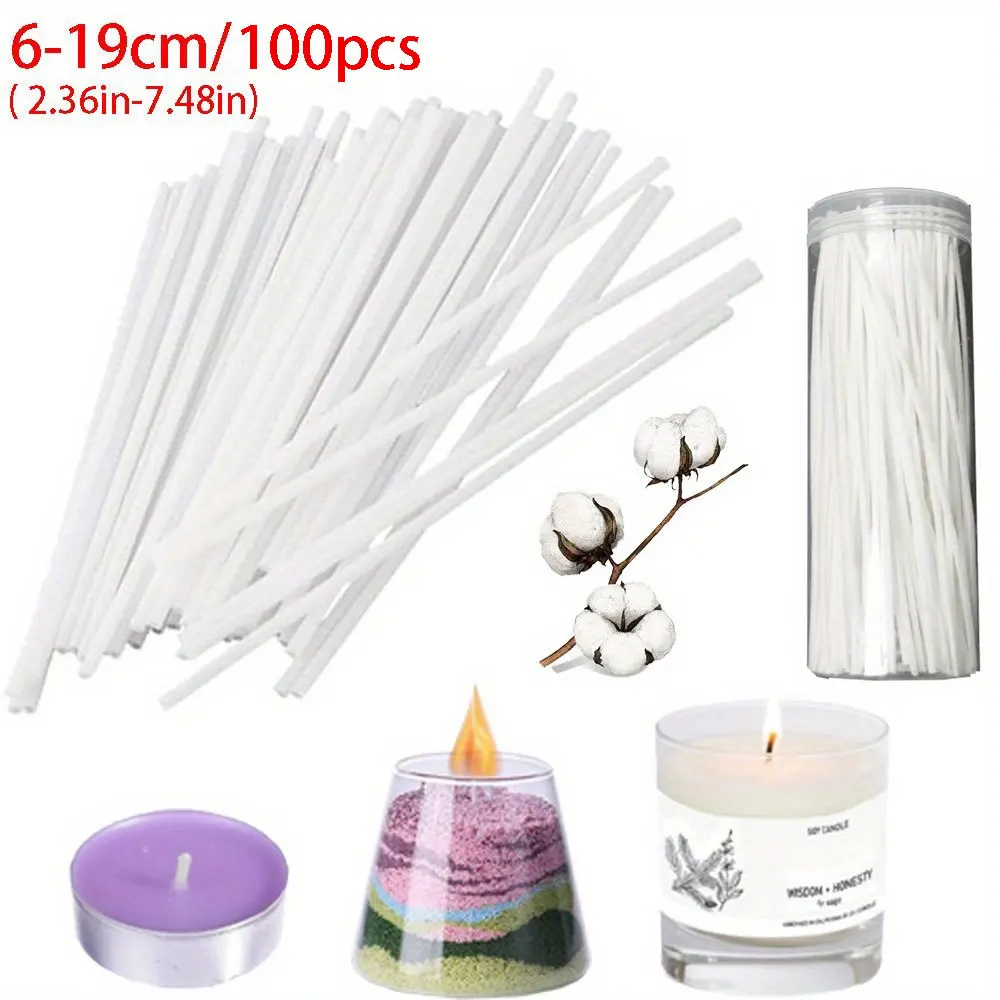 

6-19 см/100 шт. фитиль для свечей без основания, бездымная пластиковая упаковка для бутылок, применяется для ароматических инструментов для изготовления свечей, держатель для чайной лампы «сделай сам»