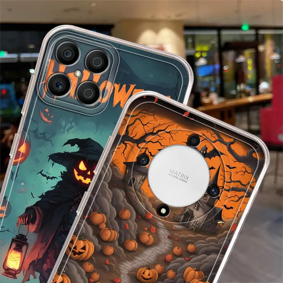 حافظة لهاتف Honor X9a X8a X8 X7b X9b X8b 90 Lite من Monster Halloween Ghosts