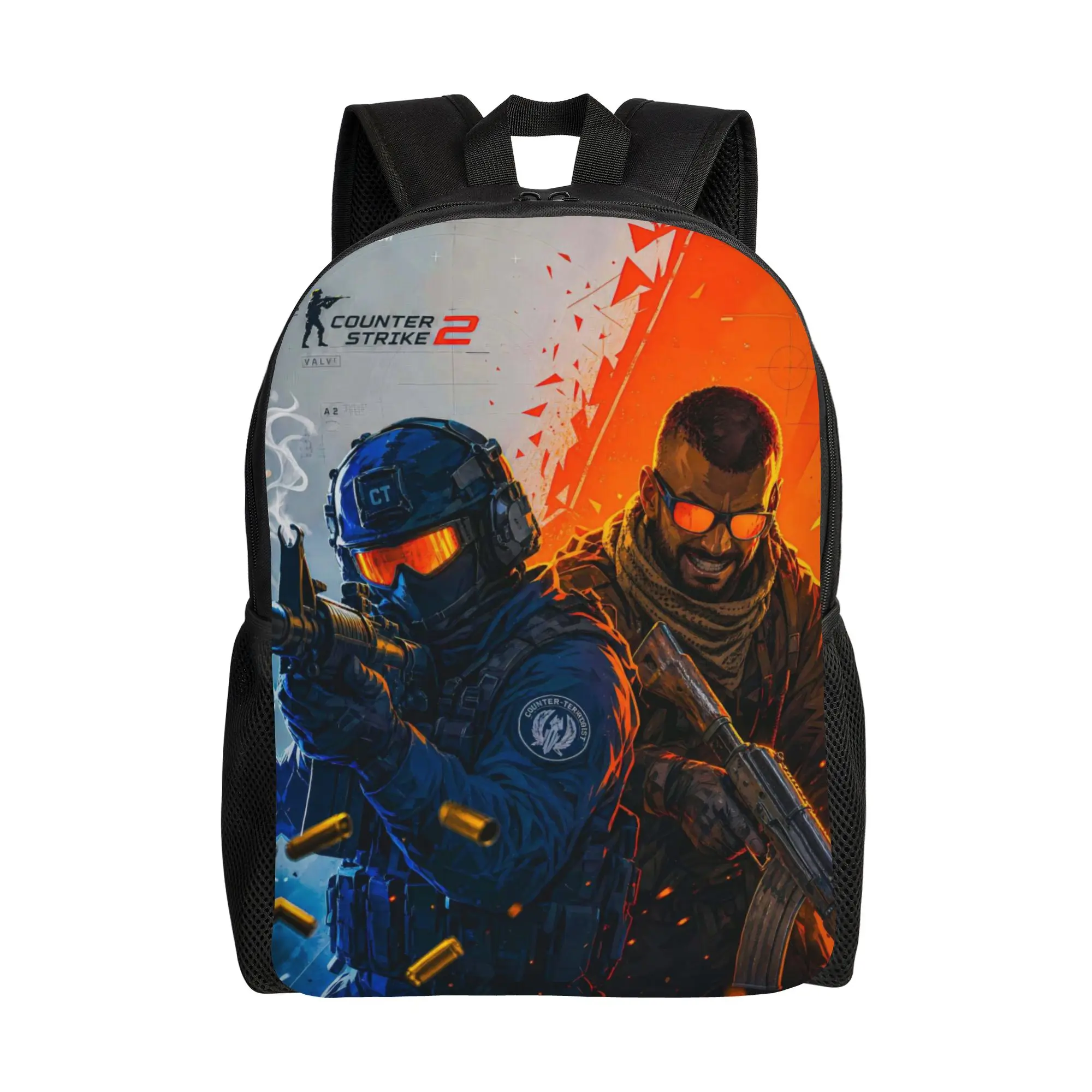 Knapsack Back to school season Counter Strike 2 Soldiers Battle Poster  Fashion Backpack