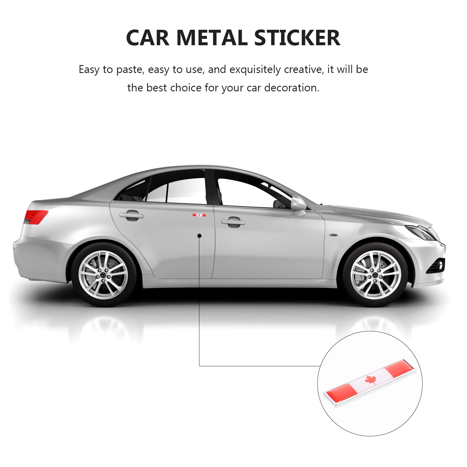 

2pcs Sticker Decorative Decal Door Zinc Alloy American Flag Design Car Decorative Sticker Car Body Accessories