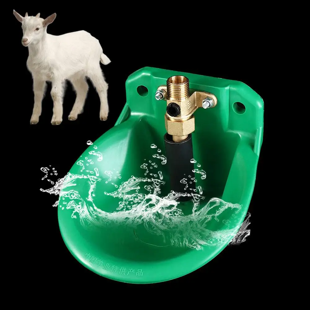 

Water Dispenser Green Sheep Goat Drinker Bowl Plastic Copper Valve Sheep Water Fountain Automatic Sheep Liquid Drinker Cow