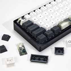 KBDiy Ink Lotus Keycap 142 Keys Cherry Profile Retro Keycaps PBT Keycaps for Mechanical Gaming Keyboard Aula F75 F87 F99 Key Cap