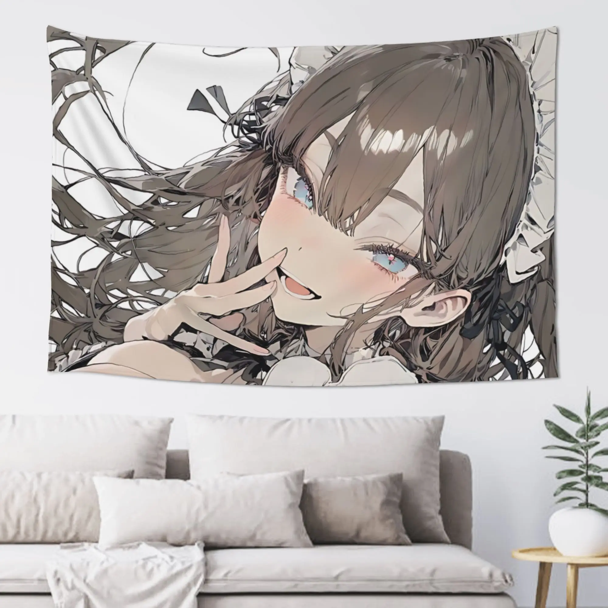 Japanese Style Anime Game Girl Customized Tapestry Bedroom Decoration  Wall Hanging Blanket Tapestry Cool Stuff For Room
