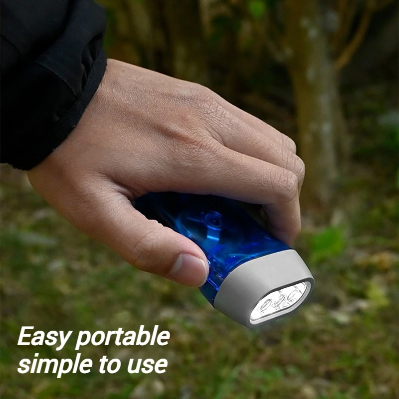 في الهواء الطلق ذاتية التشغيل دينامو مصباح يدوي التخييم المشي لمسافات طويلة اليد الضغط مصباح يدوي معدات التخييم مصباح ليد جيب صغير محمول