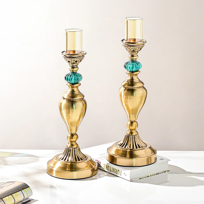 Candlestick ornaments, light luxury dining tables, European-style model room decoration ornaments, home accessories