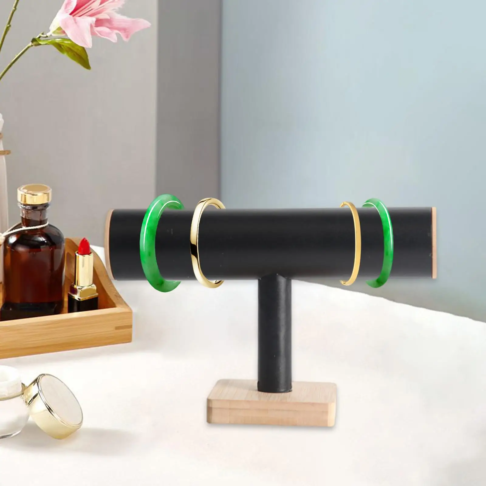 

Bracelet Display Stand Wood T Bar Jewelry Display Stand Elegant Watch Tower