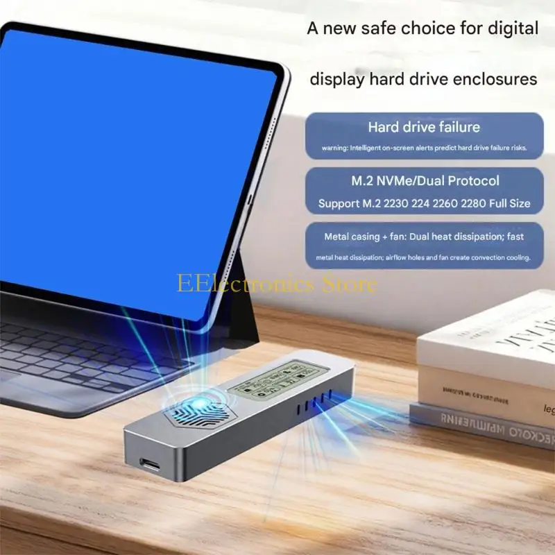 

B03C Держатель твердотельных накопителей NVMe со встроенным экраном и вентилятором для эффективной передачи данных