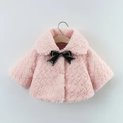 2025 New Winter Jacket For Baby Girl Clothes Plush Baby Outwear Fashion Christmas Princess Cloak Autumn Warm Faux Fur Girls Coat