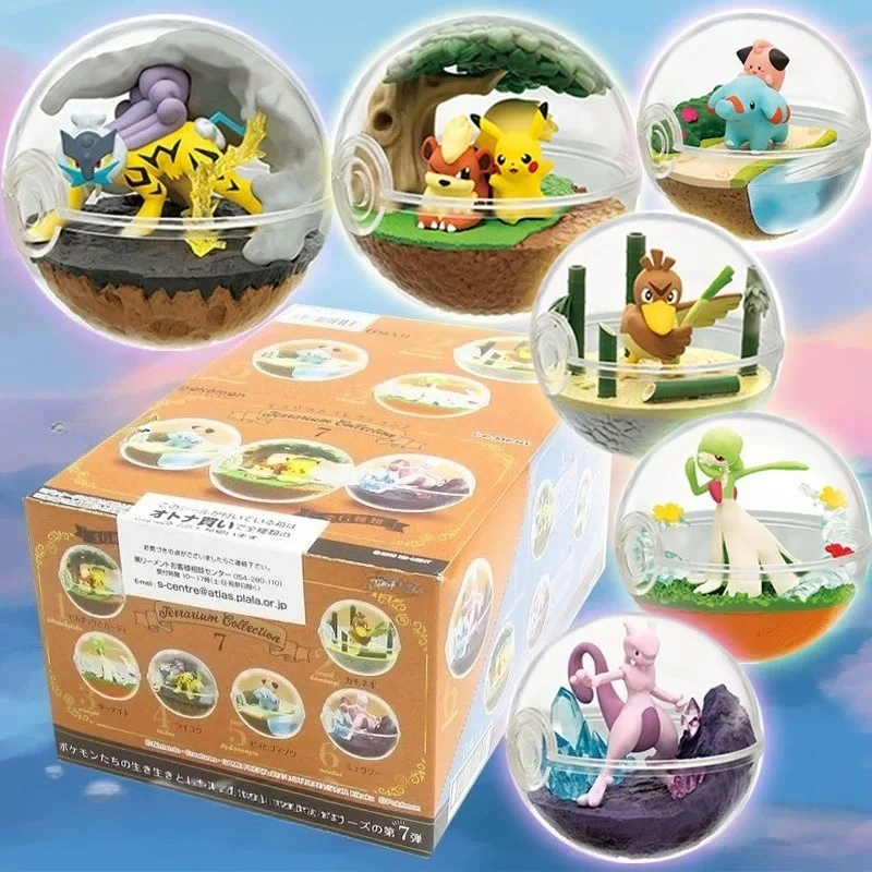 

Аниме Pokemon Фигурка Пикачу Mewtwo Farfetchd Gardevoir слепая коробка игрушки миниатюрный пейзаж хрустальный шар эльфа подарки для детей