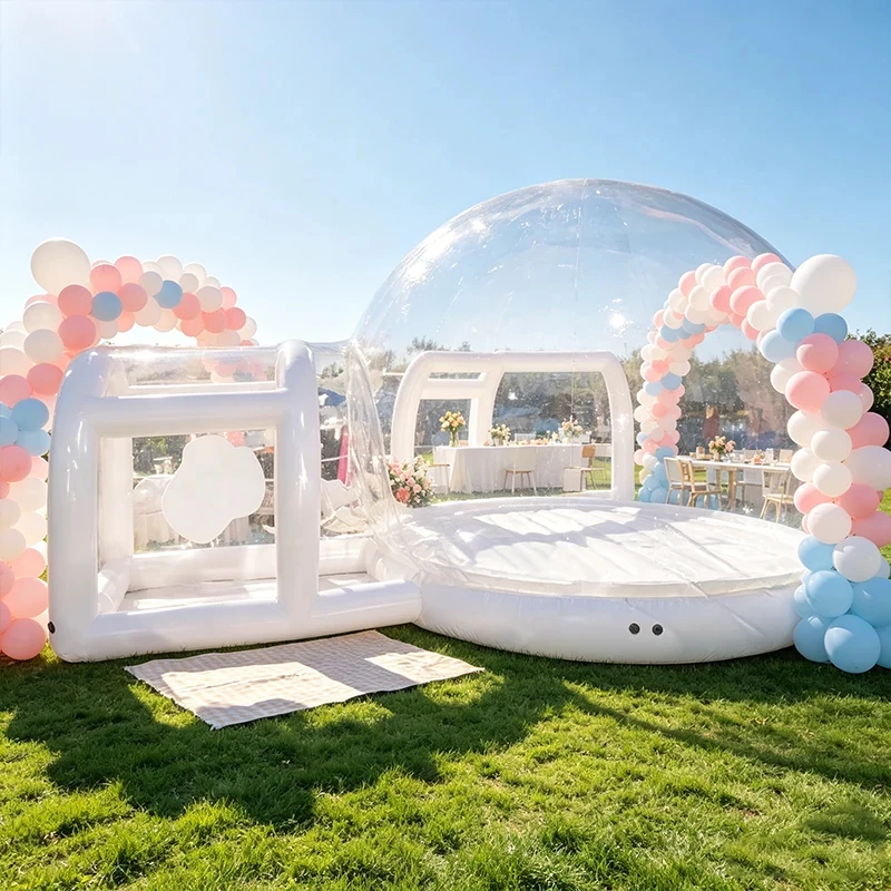 Commercial PVC Crystal Dome Inflatable Balloon Bubble Tent Electric Air Pump Wedding Parties Backyard Bounce