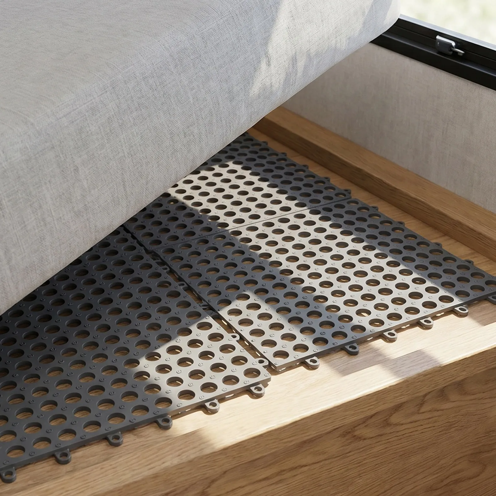 8 Piezas de Alfombrillas Antideslizantes Modulares para Drenaje, Losetas Encajables Cortables de Secado Rápido para Baño, Ducha y Piscina